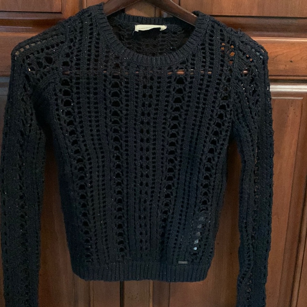 Black and silver loose knit sweater